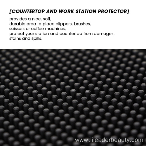 Black Flexible PVC Non-slip Salon Tools Rubber Mat